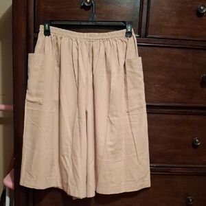 Women's Tan Vintage Handmade  Kulot Shorts